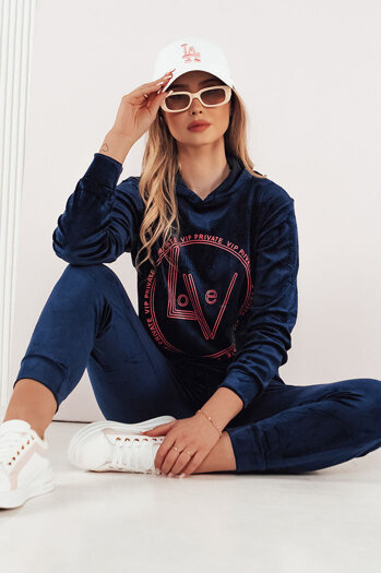 Damen Veloursanzug VIP PRIVATE Farbe Dunkelblau DSTREET AY0867