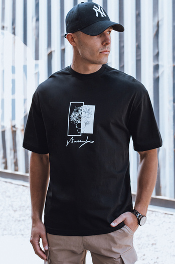 Bedrucktes Herren-T-Shirt schwarz Dstreet RX5516