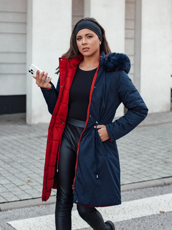 Damen Winterparka TRENDNEL wendbar mit Kapuze navy blau Dstreet TY4590