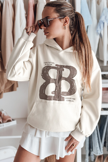 Damen-Kapuzenpullover in Übergröße LITESSO ecru Dstreet BY1414