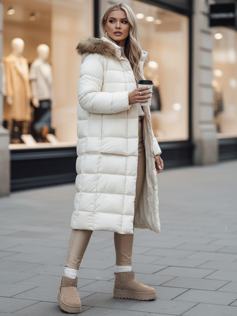 Damen Steppwinterjacke mit Kapuze CROMBILA weiß Dstreet TY4101z