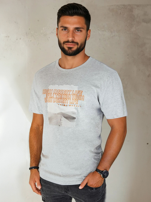Herren T-shirt mit Aufdruck Farbe Grau DSTREET RX5488