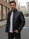 Herren gesteppte Winter Lederjacke schwarz Dstreet TX5113