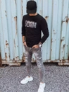 Herren Sweatshirt mit Aufdruck Schwarz Dstreet BX5359