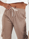Gestreifte CHICCORD Damenhose in Kamel Dstreet UY2175
