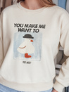 Damen Sweatshirt in Übergröße bedruckt GOOSHY ecru Dstreet BY1427