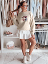 Damen Sweatshirt in Übergröße mit Herzen MADELIN cappuccino Dstreet BY1462