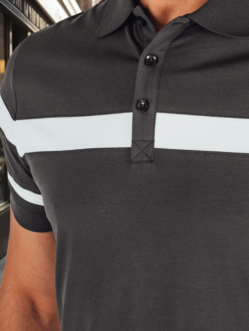 Herren Poloshirt mit Streifen dunkelgrau Dstreet PX0630