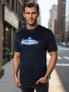 Bedrucktes navyblaues Herren-T-Shirt Dstreet RX5372