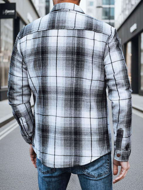 Schwarz-weiß kariertes Flanellhemd für Männer Dstreet DX2677