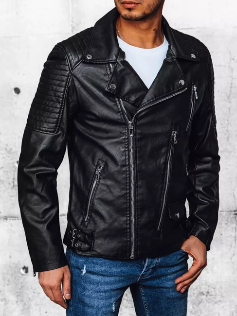 Herren Kunstlederjacke Farbe Schwarz DSTREET TX4384