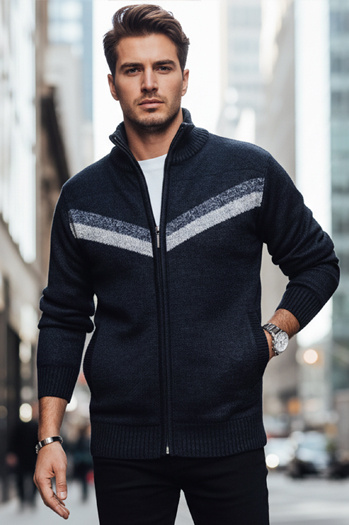 Herren Pullover ohne Knöpfe navy blau Dstreet WX2259z