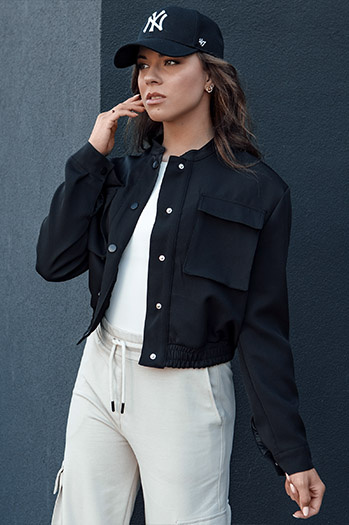 Damen-Bomberjacke PRIEV schwarz Dstreet TY4307