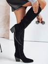 Damen Wildleder Stiefel mit Absatz schwarz Dstreet ZY1022