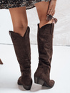 Damen Wildleder Cowboystiefel braun Dstreet ZY1147