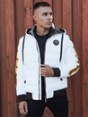 Herren Steppwinterjacke mit Kapuze weiß Dstreet TX4865_1