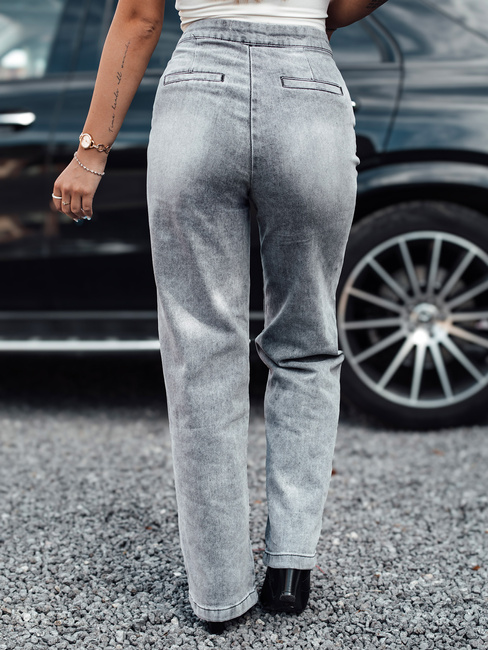 Damen ZIPELLA Baggy-Jeans mit hoher Taille grau Dstreet UY2207