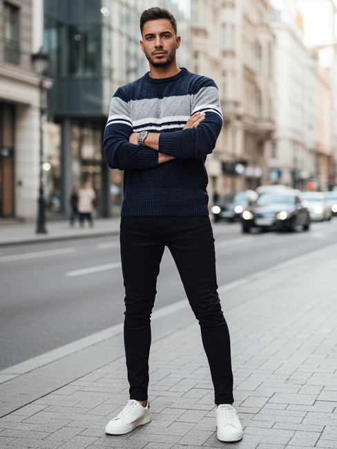 Marineblauer Herren-Pullover Dstreet WX2244z