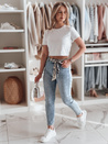Damen Skinny Jeans Hose mit Gürtel FLORENCIO blau Dstreet UY2457