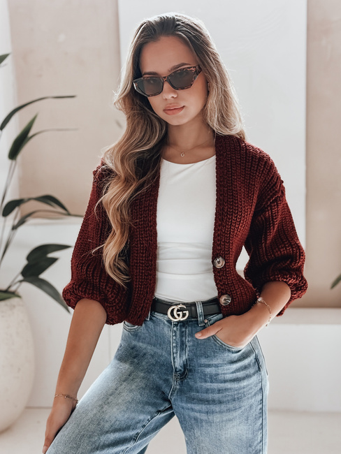 Damen Strickjacke NUTI Farbe Weinrot DSTREET MY1674
