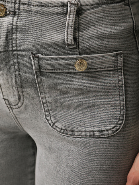 Damen Jeans mit weitem Bein und hoher Taille Grau Dstreet UY2875