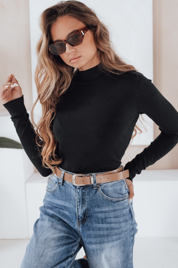 Damen Halb-Rollkragenpullover TARLENA schwarz Dstreet MY2483