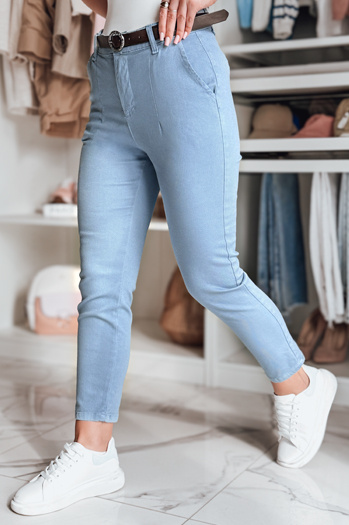 Damen Slim Fit Hose mit Gürtel TAIRONIK blau Dstreet UY2540