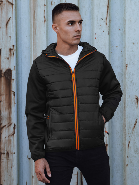 Herren Übergangs-Steppjacke mit Kapuze schwarz Dstreet TX4860