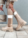 Damen TRUESTEP lange Stiefel mit dicker Sohle beige Dstreet ZY0533