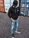 Herren Kapuzenpullover mit Aufdruck Schwarz Dstreet BX5382