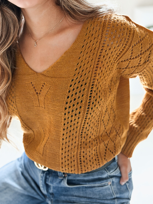 Damen Lange Pullover DARIA Farbe Camel DSTREET MY1727