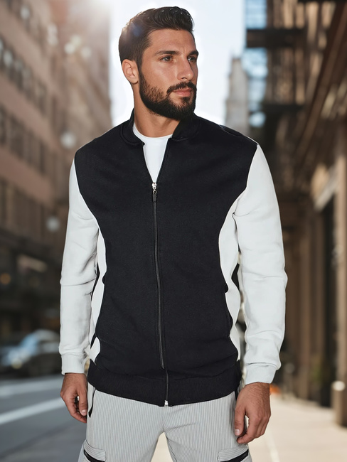 Herren Sweatshirt mit Reißverschluss und Stehkragen schwarz Dstreet BX5909