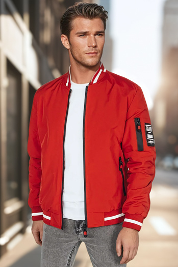 Herren Übergangs-Bomberjacke rot Dstreet TX5014
