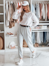 Damen Chinohose mit Gürtel TAILANDI hellgrau Dstreet UY2553