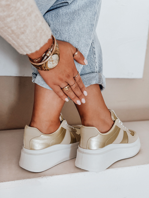 Damen Plateau Turnschuhe MODNIKKI gold Dstreet ZY1004