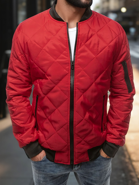 Herren Gesteppte Bomberjacke Weinrot Dstreet TX2210