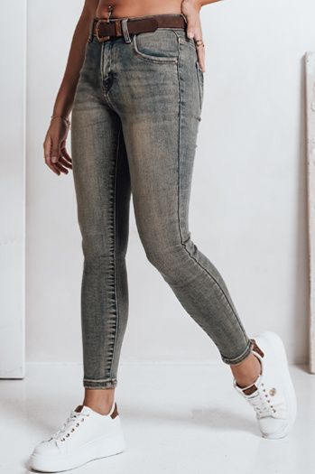 Damen Skinny Jeans mit Gürtel blau Dstreet UY2810