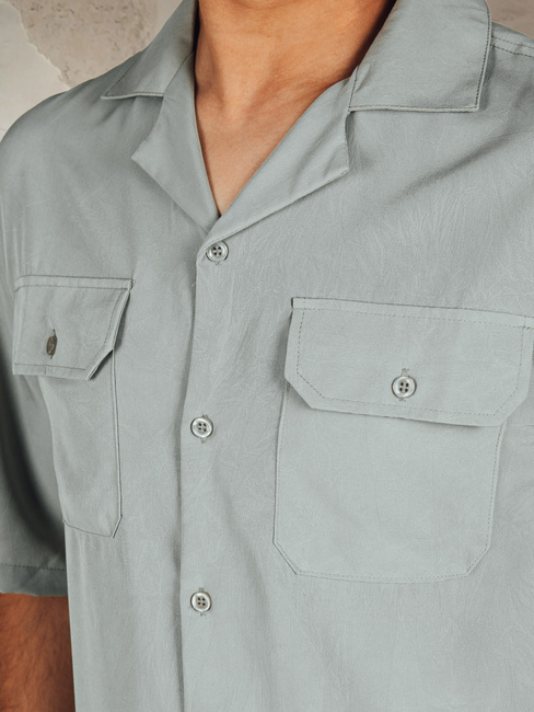 Herren Kurzarmhemd grau Dstreet KX1085
