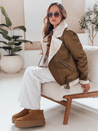 NORFDIMA Damen Lederjacke mit Schafsfelljacke camel Dstreet TY4738