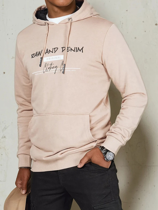 Herren Sweatshirt mit Aufdruck Farbe Beige DSTREET BX5711