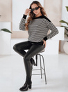 Gestreifter Damen-Pullover ELVARA schwarz Dstreet MY2524