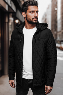 Herren Steppjacke mit Kapuze schwarz Dstreet TX4989