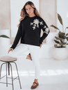 Damenpullover mit Blumenapplikation GIRLHERBAL schwarz Dstreet MY2545