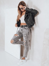 Damen Push Up Jeans mit Löchern grau Dstreet UY2780