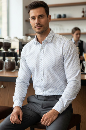 Weißes Herrenhemd Dstreet DX2438