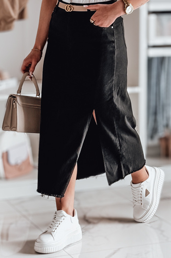 Midi-Denim-Rock mit Schlitz MIDILEXU blau Dstreet CY0488