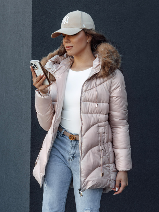 Damen Winterjacke mit Kapuze WINTERCHIC rosa Dstreet TY4441