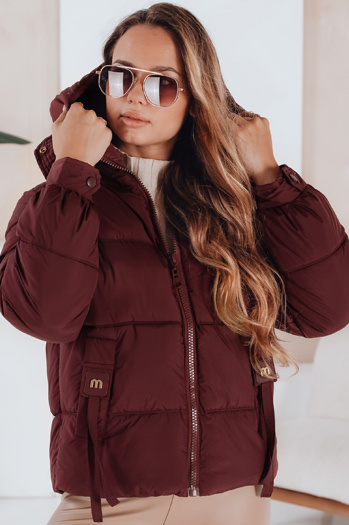 Damen Stepp-Winterjacke mit Kapuze kastanienbraun Dstreet TY5065