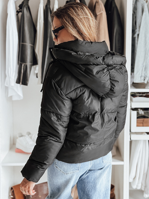 Damen Winterjacke SNOWLIKE gesteppt mit Kapuze schwarz Dstreet TY4930