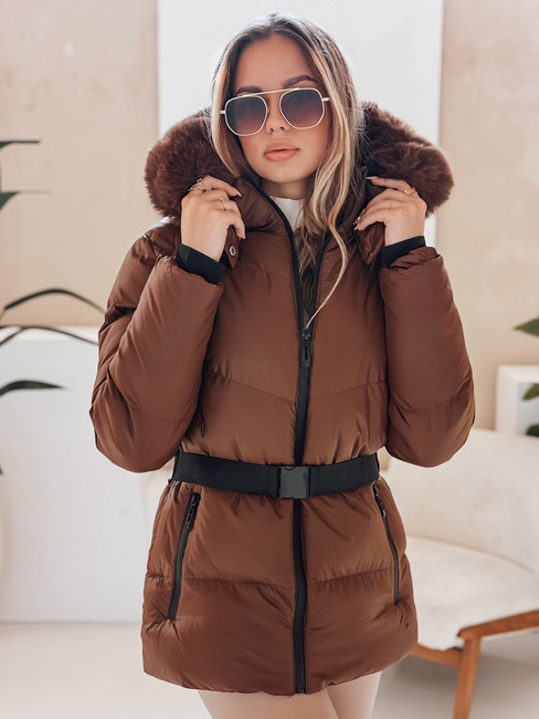 Damen Winter Steppjacke mit Kapuze LOVELINA braun Dstreet TY4953